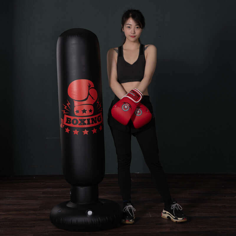 1.6m Inflatable Boxing Tumbler™ Introduce the Inflatable Boxing Tumbler™ - An exciting new way to get fit! Tired of boring workouts? This inflatable tumbler-shaped bag is your perfect punching partner - simply inflate it and start boxing. The tumbler base